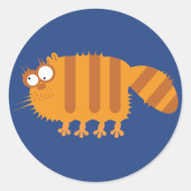 Funny Cat Round Sticker