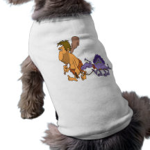 funny caveman and pet dinosaur dog tee
