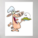 funny chef pig print