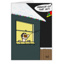Funny Christmas Card: Prancer Delivers