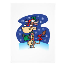 funny christmas caroling cow cartoon custom announcement