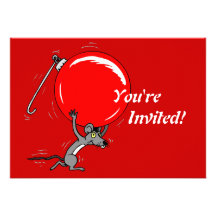 Funny Christmas Mouse Humour Personalised Invites