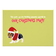 Funny Christmas Party Invitation Card (Dog)