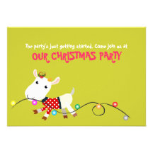 Funny Christmas Party Invitation Card (Goat Kid)