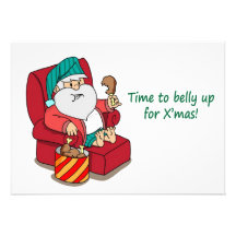 Funny Christmas Party Invite: Santa bulks up