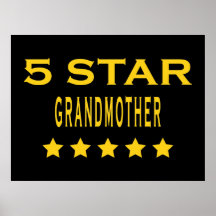Funny Cool Grandmothers : Five Star Grandmother Posters