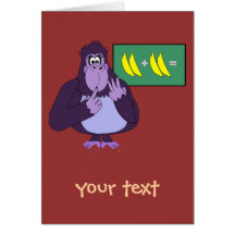 Funny Counting Gorilla Math Custom Card