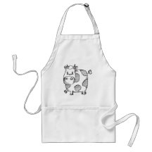 Funny Cow Sketch Apron