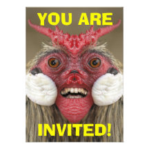 Funny Creepy Chicken Monster Invitation Card