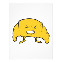 funny croissant cartoon character personalised announcement