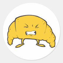 funny croissant cartoon character stickers