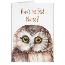 Funny Custom Nurse Birthday, Wise Owl Humour Cards