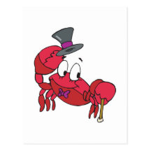 funny dancing crab postcards