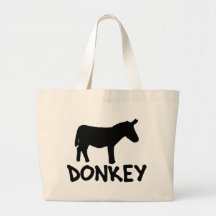funny donkey shirt tote bags