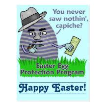 Funny Easter Egg Protection Program Post Cards