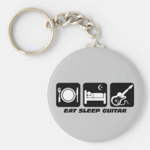 Funny eat sleep guitar key chain