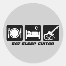 Funny eat sleep guitar sticker