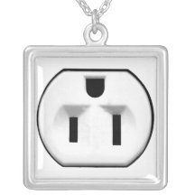 Funny Electrical Outlet Gift For Electricians Personalized Necklace