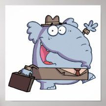 Funny-Elephant-with-briefcase Print
