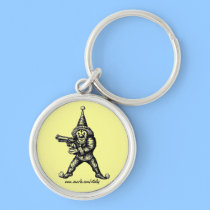 Funny evil clown pen ink drawing art keychains