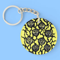 Funny faces ink pen drawing key chains