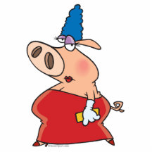funny fancy glam beehive hair girl pig cut out