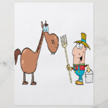funny farmer with horse flyer