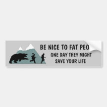 Funny fat joke bumper sticker