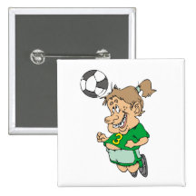 Funny Female Soccer Player Tshirts and Gifts Pinback Button