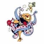 funny fighting alien monsters vector cartoon photo cut outs
