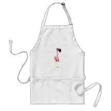 funny flamingo with drink aprons