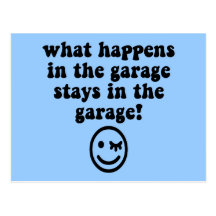Funny garage post cards