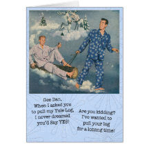 Funny Gay Yule Log Card