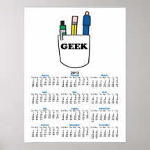 funny GEEK pocket protector graphic Poster