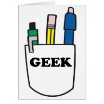 Funny GEEK Pocket Protector Greeting Cards