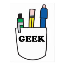 Funny GEEK Pocket Protector Postcard
