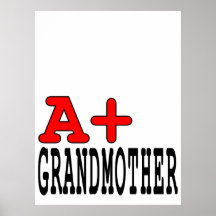 Funny Gifts for Grandmothers : A+ Grandmother Poster