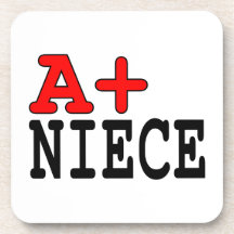 Funny Gifts for Nieces : A+ Niece Beverage Coaster
