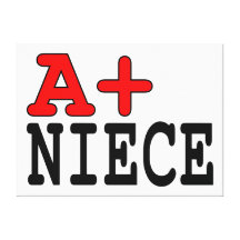 Funny Gifts for Nieces : A+ Niece Stretched Canvas Prints
