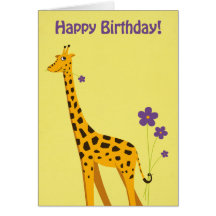 Funny Giraffe Birthday Cards