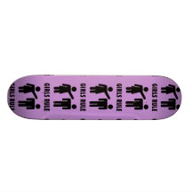 Funny Girls Rule Purple Girl Power Feminist Gifts Skateboard