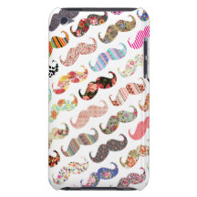 Funny Girly  Colourful Patterns Moustaches iPod Touch Case-Mate Case