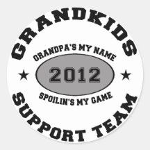 Funny Grandkids Support Team 2012 Sticker