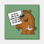 Funny Grizzly Bear Fridge Magnet