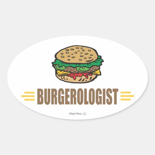 Funny Hamburger Oval Sticker
