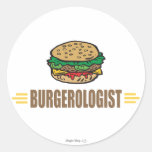 Funny Hamburger Round Stickers