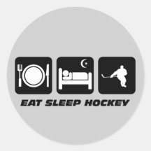Funny hockey round sticker