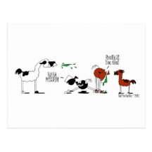 Funny Horse & Llama Cartoon Postcard