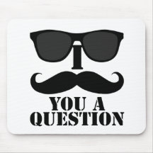 Funny I Moustache You A Question Black Sunglasses Mousemat