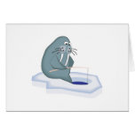 funny ice fishing walrus card